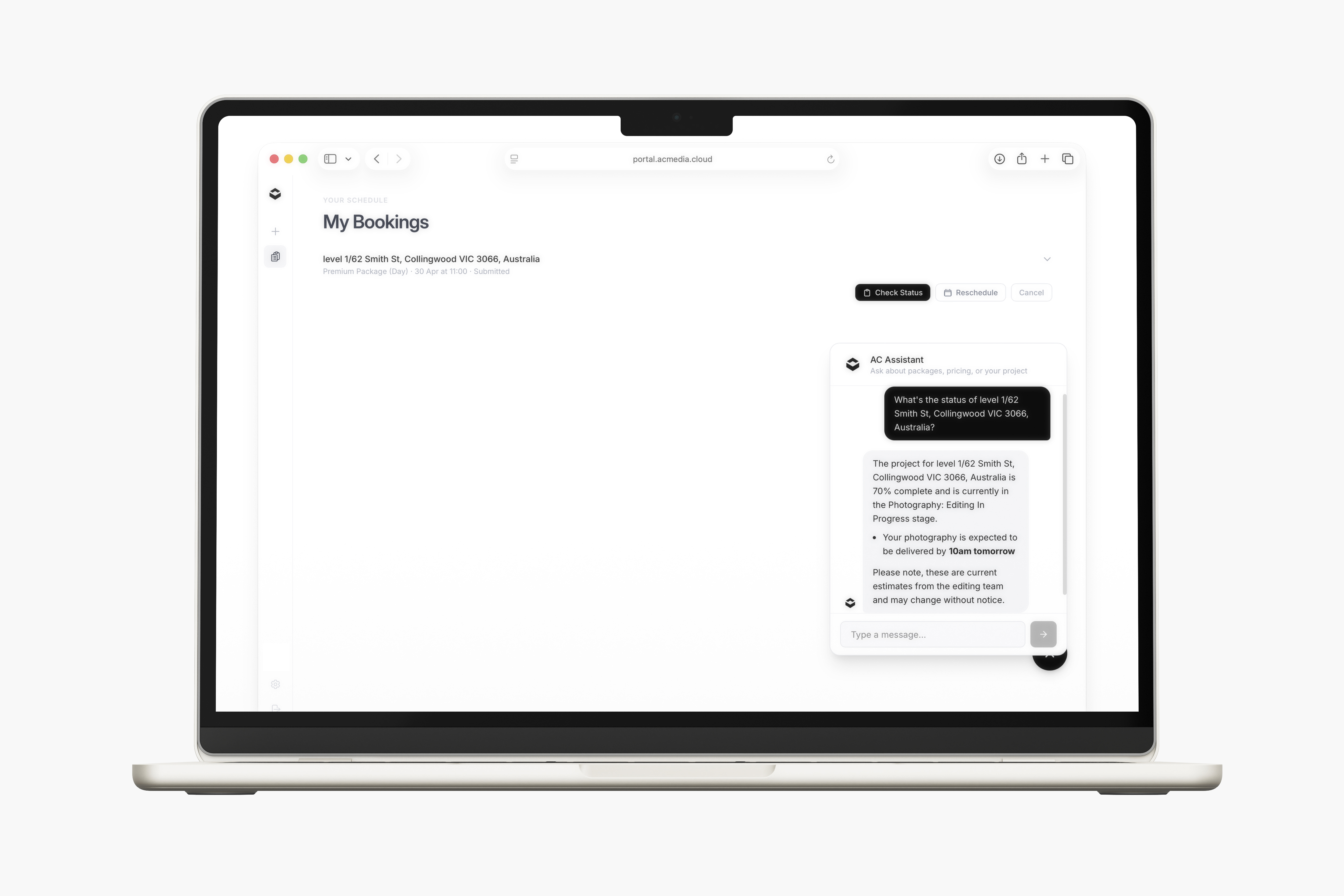 AC Media Portal - Bookings Dashboard